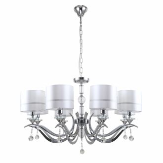 Подвесная люстра Stilfort Flippe 1041/09/08P, 8×E14 по 40 Вт, хром/белый