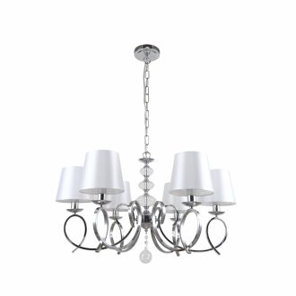 Подвесная люстра Stilfort Zafira 1043/09/06P, 6×E14 по 40 Вт, хром/белый