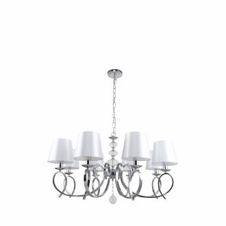 Подвесная люстра Stilfort Zafira 1043/09/08P, 8×E14 по 40 Вт, хром/белый