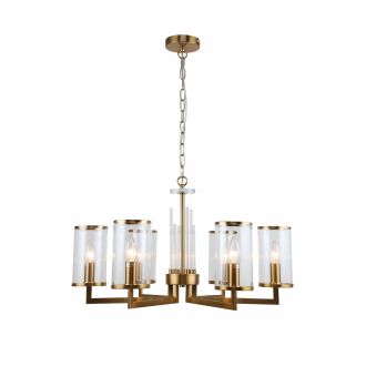 Подвесная люстра Stilfort Vase 1046/05/06P, 6×E14 по 40 Вт, золотой/прозрачный