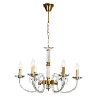 Подвесная люстра Stilfort Glass 1050/03/06P, 6×E14 по 40 Вт, золотой