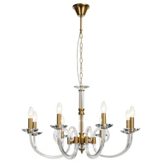 Подвесная люстра Stilfort Glass 1050/03/08P, 8×E14 по 40 Вт, золотой