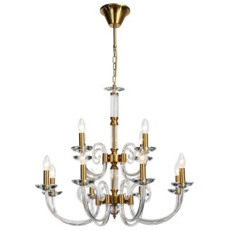 Подвесная люстра Stilfort Glass 1050/03/12P, 12×E14 по 40 Вт, золотой