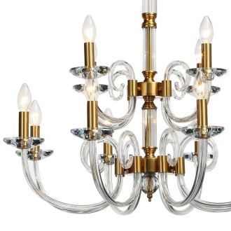 Подвесная люстра Stilfort Glass 1050/03/12P, 12×E14 по 40 Вт, золотой