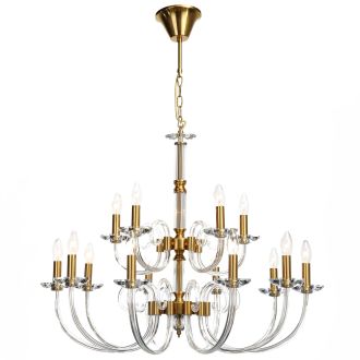 Подвесная люстра Stilfort Glass 1050/03/15P, 15×E14 по 40 Вт, золотой
