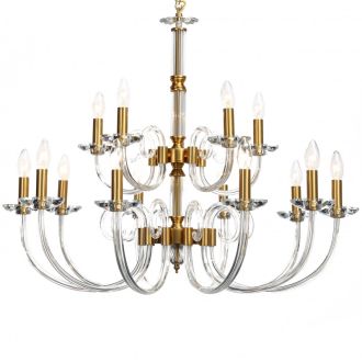Подвесная люстра Stilfort Glass 1050/03/15P, 15×E14 по 40 Вт, золотой