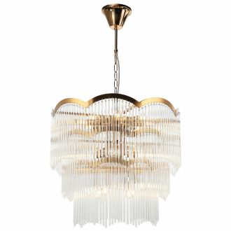 Каскадная люстра Stilfort Seauty 2121/03/16P, 16×E14 по 40 Вт, латунный/прозрачный