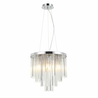 Каскадная люстра Stilfort Style Rain 2147/09/06P, 6×E14 по 40 Вт, хром/серый