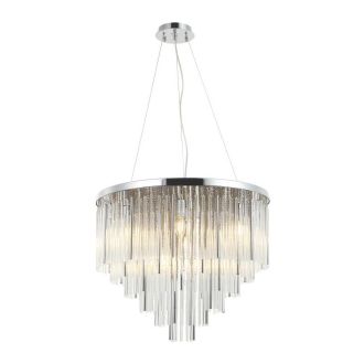 Каскадная люстра Stilfort Style Rain 2147/09/09P, 9×E14 по 40 Вт, хром/серый