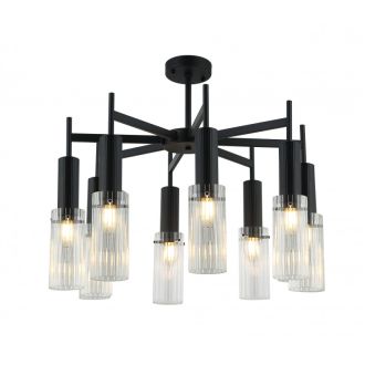 Люстра на штанге Stilfort Wunder 2160/02/08P, 8×E14 по 40 Вт, черный/прозрачный