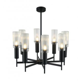 Люстра на штанге Stilfort Wunder 2160/02/08P, 8×E14 по 40 Вт, черный/прозрачный