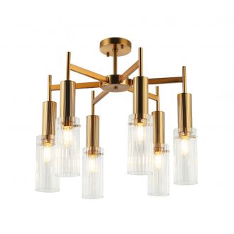 Люстра на штанге Stilfort Wunder 2160/05/06P, 6×E14 по 40 Вт, бронзовый/прозрачный