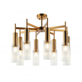 Люстра на штанге Stilfort Wunder 2160/05/08P, 8×E14 по 40 Вт, бронзовый/прозрачный