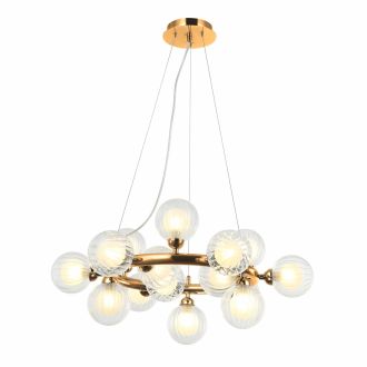 Подвесная люстра Stilfort Shardin 2165/05/15P, 15×G9 по 5 Вт, бронзовый/прозрачный
