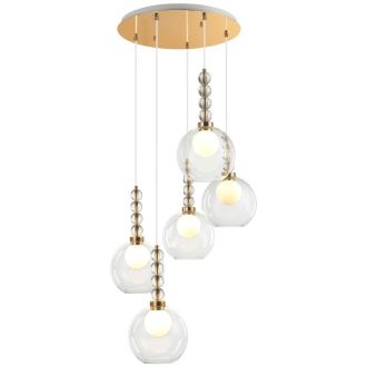 Подвесная люстра Stilfort Designo 2166/05/05P, 5×G9 по 5 Вт, бронзовый/прозрачный