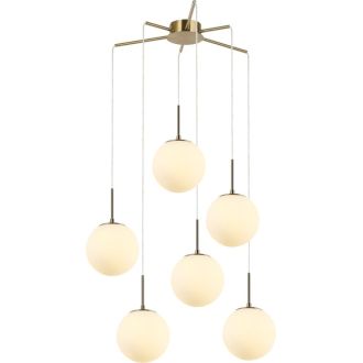 Каскадная люстра Stilfort Antell 2168/05/06P, 6×E27 по 40 Вт, бронзовый/белый