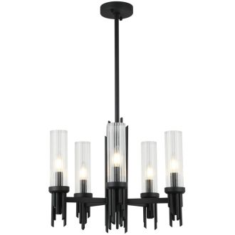 Люстра на штанге Stilfort Graff 2170/02/05P, 5×E14 по 40 Вт, черный/прозрачный