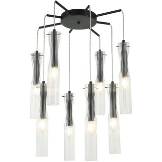Подвесная люстра Stilfort Monne 2184/02/08P, 8×E14 по 40 Вт, черный/прозрачный