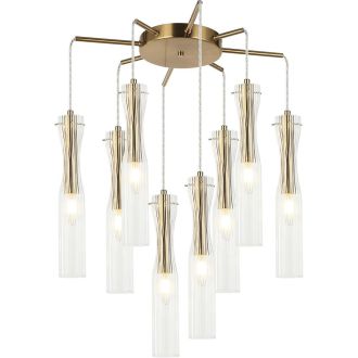 Подвесная люстра Stilfort Monne 2184/05/08P, 8×E14 по 40 Вт, бронзовый/прозрачный