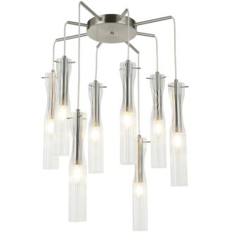 Подвесная люстра Stilfort Monne 2184/11/08P, 8×E14 по 40 Вт, никель/прозрачный