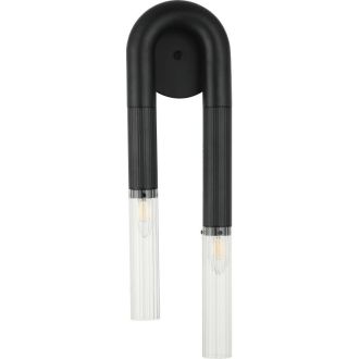 Бра Stilfort Fortuna 2185/02/02W, 2×E14 по 40 Вт, черный/прозрачный
