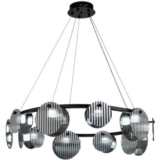 Подвесная люстра Stilfort Relux 4008/02/10P, LED 50 Вт, черный/серый