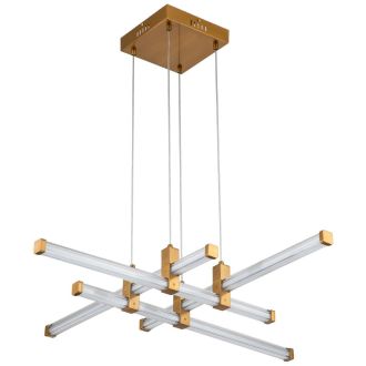Подвесная люстра Stilfort Quadro 4010/05/04P, LED 60 Вт, бронзовый/прозрачный