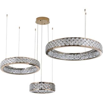 Каскадная люстра Stilfort Rhombus 4040/03/03P+PL, LED 150 Вт, золотой/прозрачный