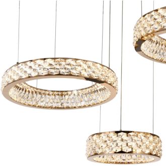 Каскадная люстра Stilfort Rhombus 4040/03/03P+PL, LED 150 Вт, золотой/прозрачный