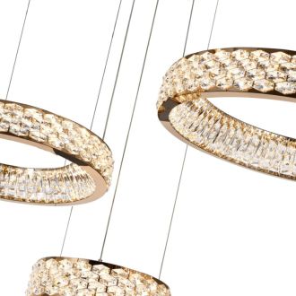 Каскадная люстра Stilfort Rhombus 4040/03/03P+PL, LED 150 Вт, золотой/прозрачный