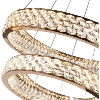 Каскадная люстра Stilfort Rhombus 4040/03/03P+PL, LED 150 Вт, золотой/прозрачный