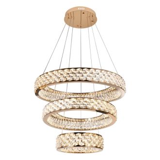 Каскадная люстра Stilfort Rhombus 4040/03/03P+PL, LED 150 Вт, золотой/прозрачный