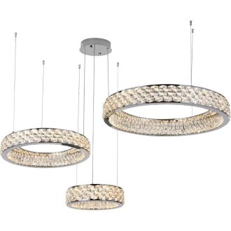 Каскадная люстра Stilfort Rhombus 4040/09/03P+PL, LED 150 Вт, хром/прозрачный