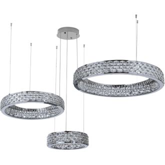 Каскадная люстра Stilfort Rhombus 4040/09/03P+PL, LED 150 Вт, хром/прозрачный