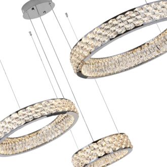 Каскадная люстра Stilfort Rhombus 4040/09/03P+PL, LED 150 Вт, хром/прозрачный