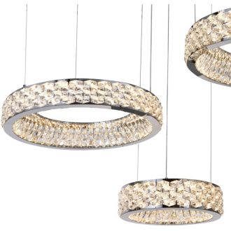 Каскадная люстра Stilfort Rhombus 4040/09/03P+PL, LED 150 Вт, хром/прозрачный