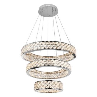 Каскадная люстра Stilfort Rhombus 4040/09/03P+PL, LED 150 Вт, хром/прозрачный